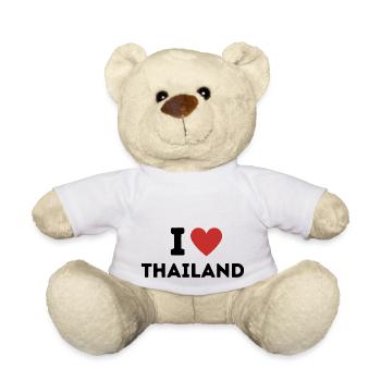 I Love Thailand - Black Font - Teddy Bear - white - Front