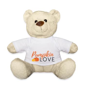 Pumpkin love / Kürbisliebe - Teddy Bear - white - Front