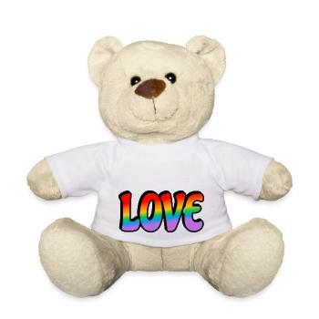 Retro Rainbow Love - Teddy Bear - white - Front