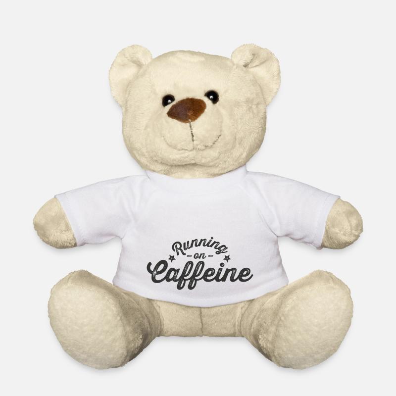 Running on Caffeine Schriftzug - Teddy - Weiß