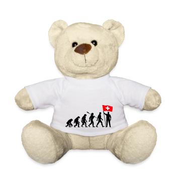 Schweiz - Evolution - Flagge - Nation - Teddy - Weiß - Vorne
