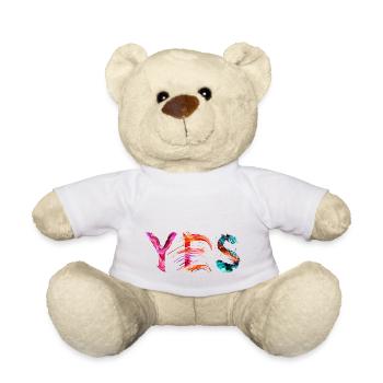 YES – Farbstarkes Statement für Freiheit & Kreativ - Teddy - Weiß - Vorne