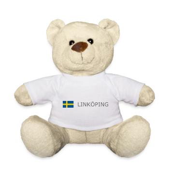 Drapeau de la Suède - Linköping - Sverige - Schweden - Nounours - blanc - Devant