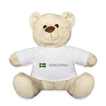 Drapeau de la Suède - Jönköping - Sverige - Schweden - Nounours - blanc - Devant