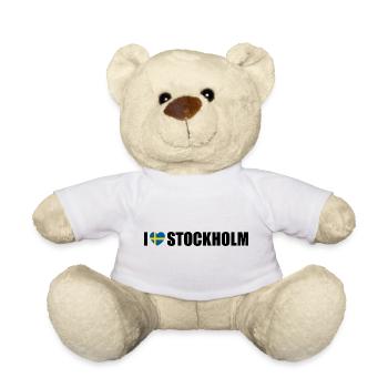 J’adore Stockholm, la Suède - Nounours - blanc - Devant