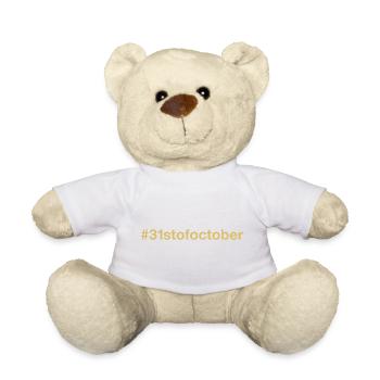 né le 31 octobre Anniversaire anniversaire - Nounours - blanc - Devant