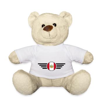 Peru Peruanisches Stil Design T-Shirt - Teddy - Weiß - Vorne