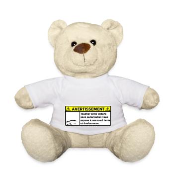 Warnung - Teddy - Weiß - Vorne