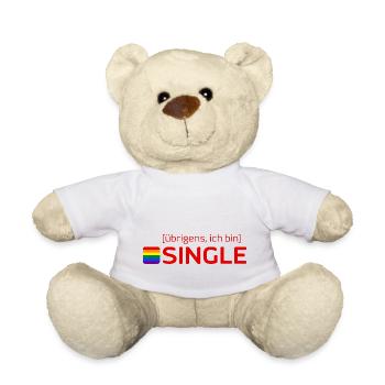 [übrigens, ich bin] SINGLE - Teddy - Weiß - Vorne