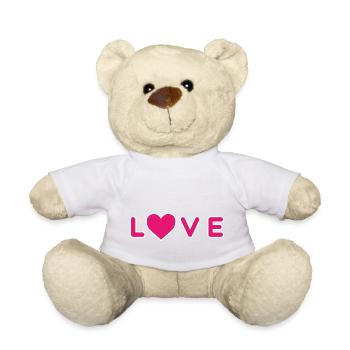 LOVE design with heart - Teddy Bear - white - Front