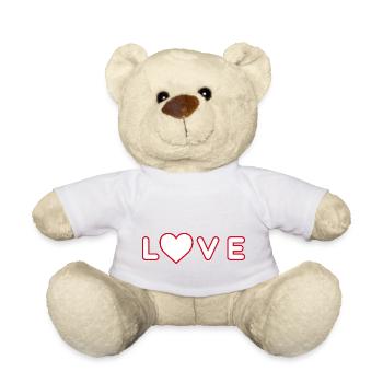 LOVE design with heart - Teddy Bear - white - Front