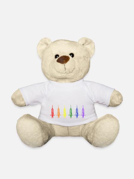 lgbt krankenschwester nursing spritze medizin bunt - Teddy - Weiß