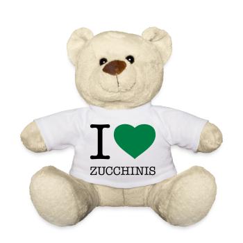 I LOVE ZUCCHINIS Zucchini Vegetables - Teddy Bear - white - Front
