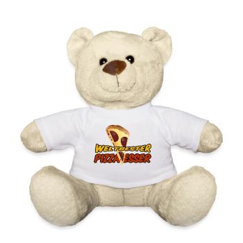Weltbester Pizza-Esser Pizza, Italien, Geschenk - Teddy - Weiß - Vorne