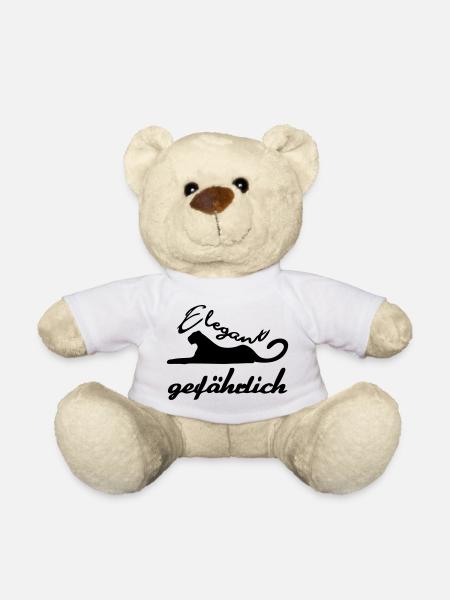 Elegant gefährlich Katze wild lustig Geschenk - Teddy - Weiß