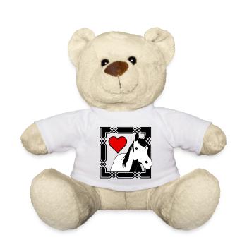 Die Liebe zum Pferd Geschenk Reiter Reiten - Teddy - Weiß - Vorne