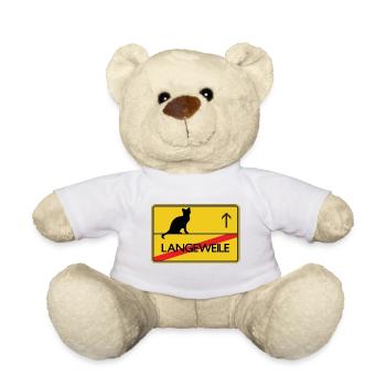 Ortsschild Katze Geschenk - Teddy - Weiß - Vorne