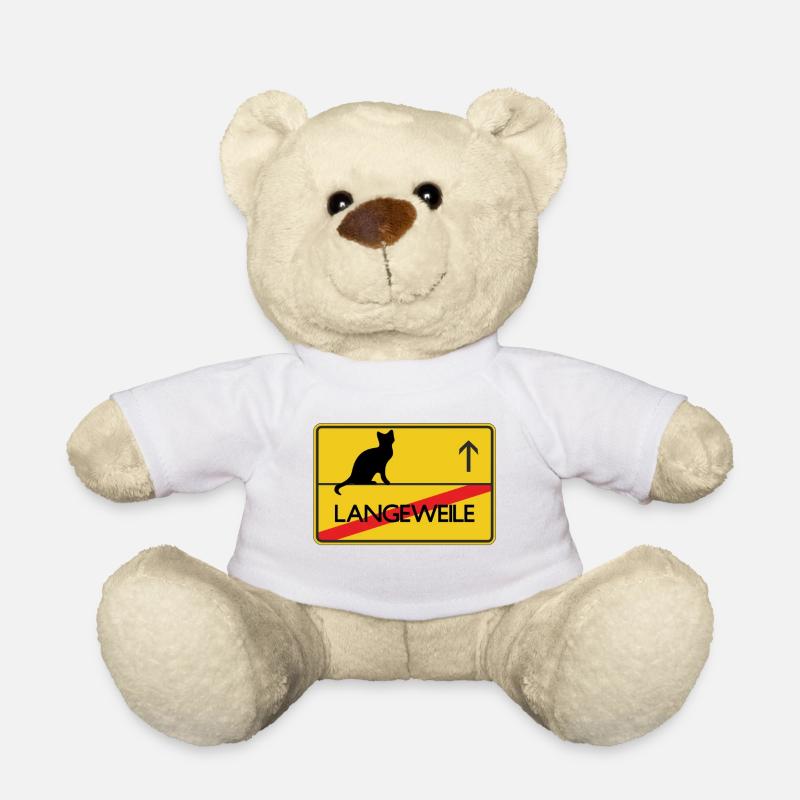 Ortsschild Katze Geschenk - Teddy - Weiß
