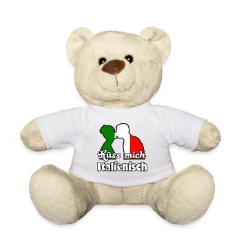 Küss mich Italienisch Geschenk - Teddy - Weiß - Vorne