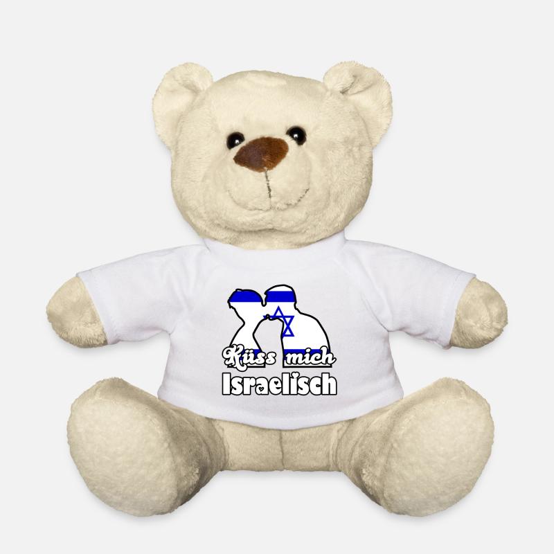 Küss mich Israelisch Geschenk - Teddy - Weiß