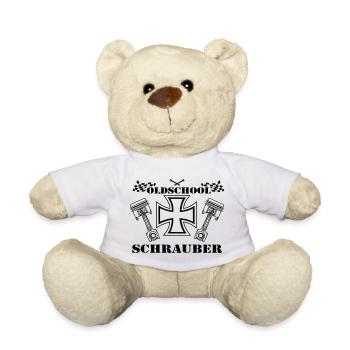 Auto Tuning Schrauber Kult Shirt, oldschool(25) - Teddy - Weiß - Vorne