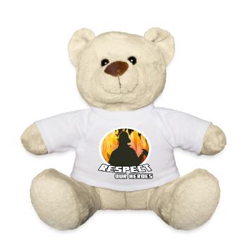 Respect pompier héros - Nounours - blanc - Devant