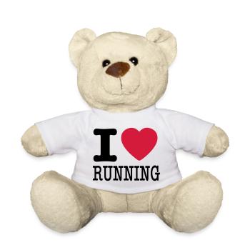 I love running / I like running - Teddy Bear - white - Front