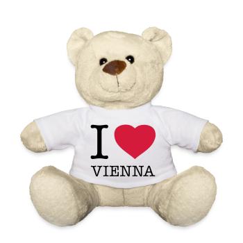 I LOVE VIENNA Wien Austria Österreich - Teddy - Weiß - Vorne