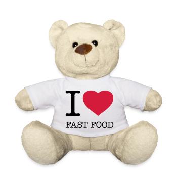 J’AIME LA RESTAURATION RAPIDE Foodie - Nounours - blanc - Devant