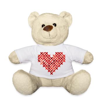 i love you ich liebe dich valentines day heart her - Teddy - Weiß - Vorne