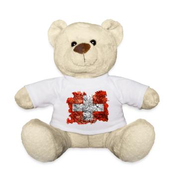 Schweiz Vintage Flagge - Teddy - Weiß - Vorne