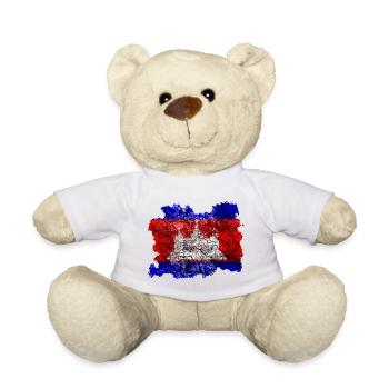 Kambodscha Vintage Flagge - Teddy - Weiß - Vorne