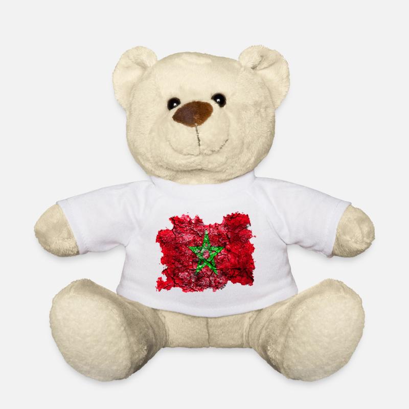 Marokko Vintage Flagge - Teddy - Weiß