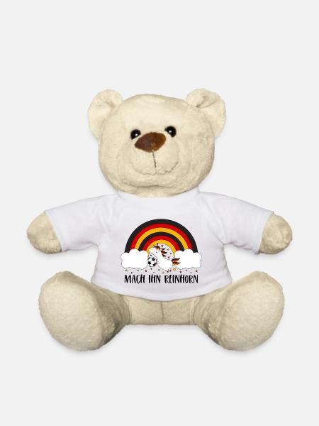 Deutschland Einhorn Mach Ihn Reinhorn Fußball Ball - Teddy - Weiß