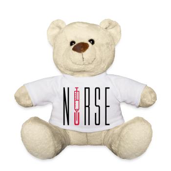 nurse doctor text stechen spritze blut arzt abhoer - Teddy - Weiß - Vorne