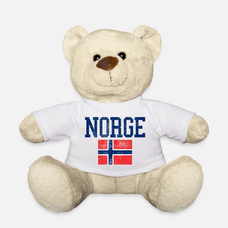 Norwegen Flagge Vintage - Teddy - Weiß
