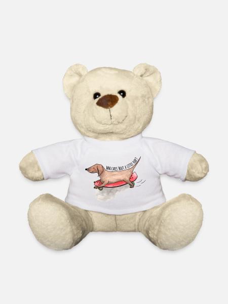 Dackel Longboard Hunde Schläfchen - Teddy - Weiß