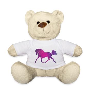 Silhouette de cheval Galaxy Space Universe - Nounours - blanc - Devant