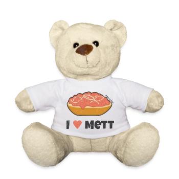 I love Mett - Sombre Design - Nounours - blanc - Devant