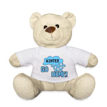 Winter Schnee lustig Spruch Geschenk - Teddy Bear - white - Front