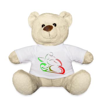 Italy motorcycle biker - Teddy Bear - white - Front
