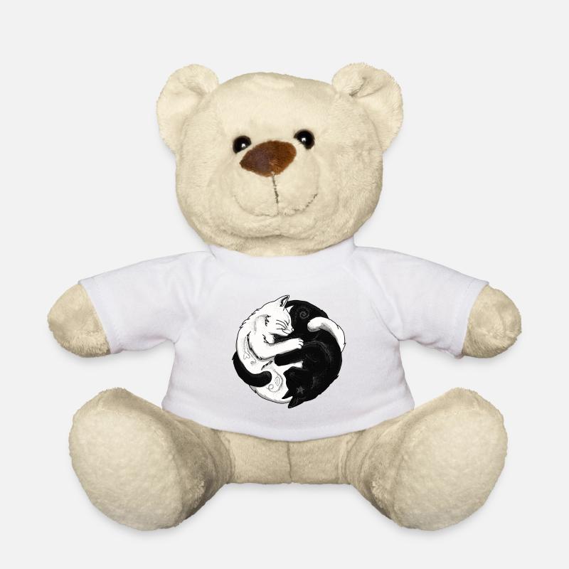 Deux chats, équilibre,blanc, noir - Nounours - blanc