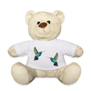 Hummingbird bird birds polygon budgie gift - Teddy Bear - white - Front