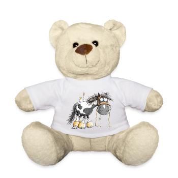 Sweet Pinto Horse - Teddy Bear - white - Front