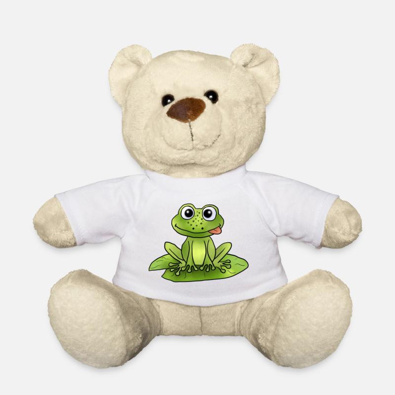 Frosch auf Seerose - Teddy - Weiß