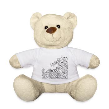 The small paper boat on the sea - Teddy Bear - white - Front