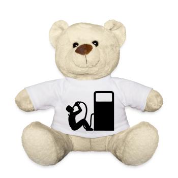 vergiften öl benzin diesel trinken saufen betrinke - Teddy - Weiß - Vorne