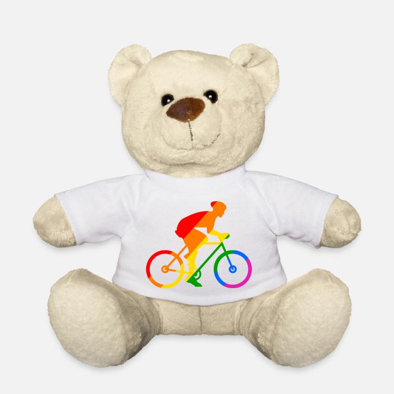 Rainbow bike sport - Teddy Bear - white