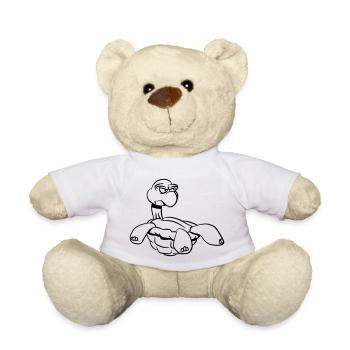 Turtle funny cute kids - Teddy Bear - white - Front