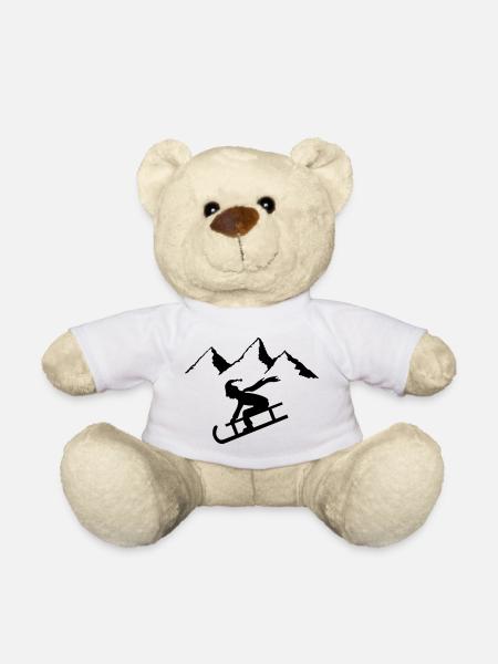 wintersport rodeln kind - Teddy - Weiß